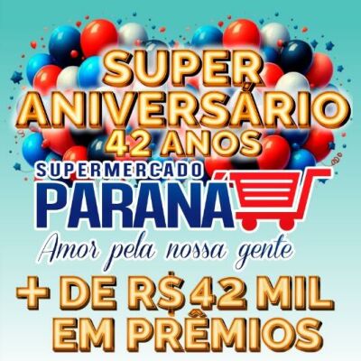 Imagem da notícia Supermercado Paraná comemora 42 anos com nova rodada de grandes prêmios no dia 18
